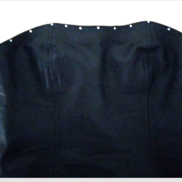 Women's Black Bustier Corset Top Sz S Strapless Lace Up Back Crystal Detail - Picture 4 of 10